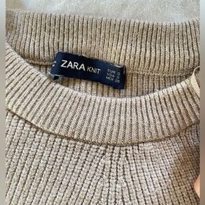 Zara knit neutral ribbed batwing sweater